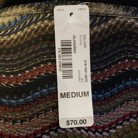 Allen b striped stretch multicolored 3/4 sleeve - Picture 4 of 7